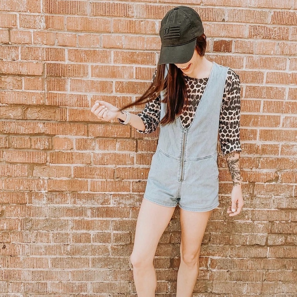 All Saints Light Blue Denim Romper